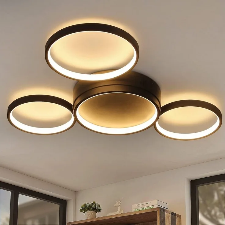 Nettlife LED Deckenleuchte 4 Flammig Ring weiß Fernbedienung Dimmbar, Nicht Dimmbar, LED fest integriert, Warmweiß, internes Netzteil