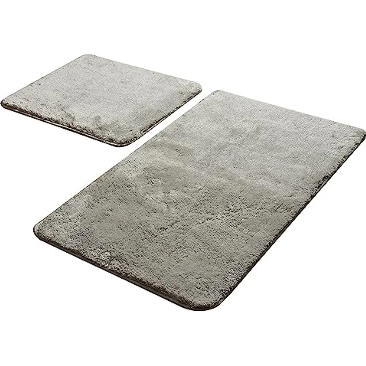 Badteppich Set 2-teilig grau – Bild 2