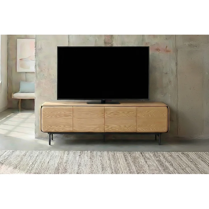 KAWOLA Lowboard AVRIL TV-Board 4 Türen Eiche braun 56 x 40 x 200 cm – Bild 2