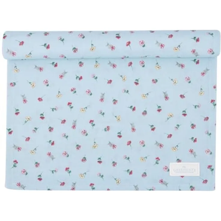 Greengate Tischdecke Lianca Tischläufer pale blue 140x45 cm