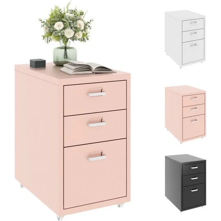 FLEXISPOT Container Rollcontainer für Ihr Büro&Home-Office, 28 x 48 x 41 cm (mobiler Aktenschrank mit 3 Schubladen, mit Rollen, Büroschrank) – Bild 4