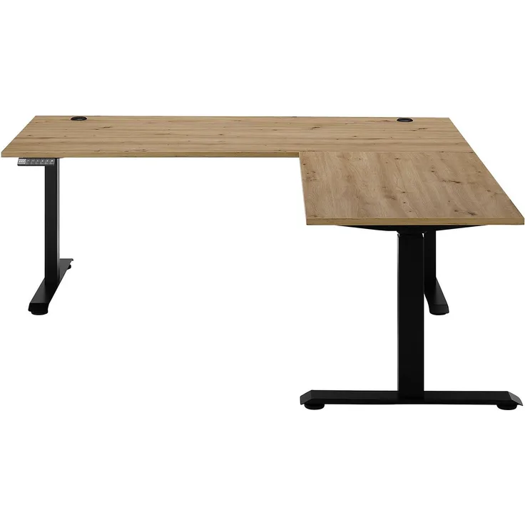 Winkelschreibtisch Melanie / Ben 13, Schwarz, Holzfarben