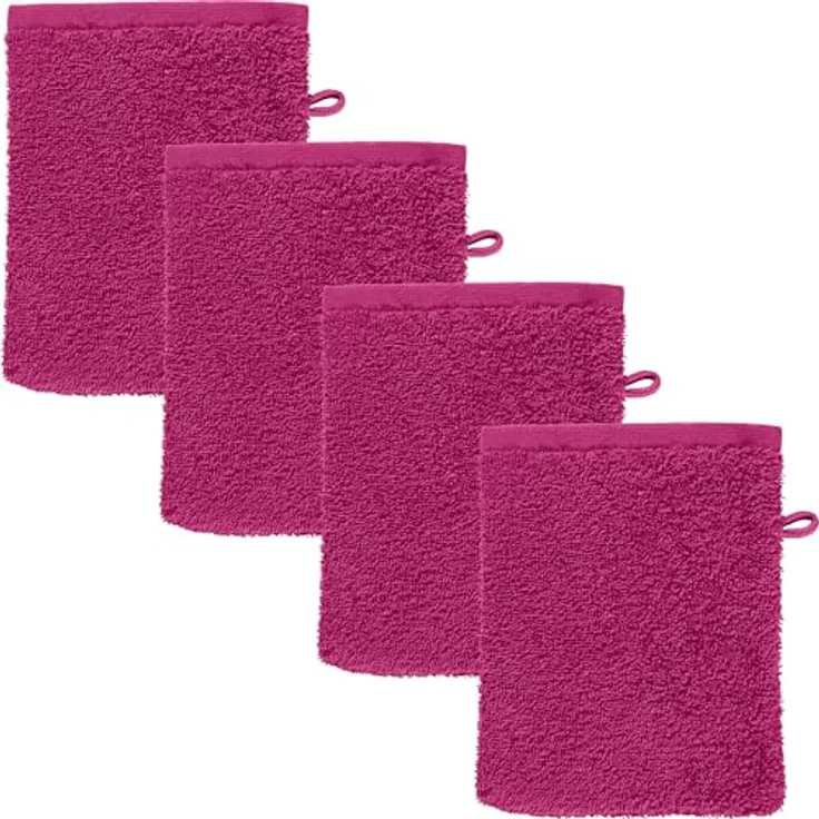 REDBEST Waschhandschuh Waschhandschuh "Oceanside" 4er-Pack, Leichtfrottier, Leichtfrottier Uni – Bild 2