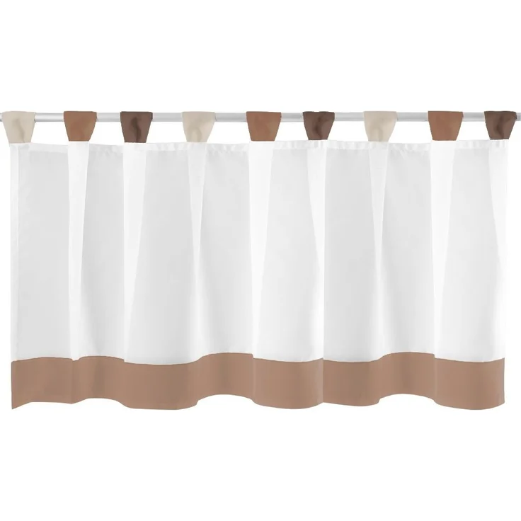 Bistrogardine mit Schlaufen ca. 150x45 cm Auswahl: braun - weiß – Bild 1