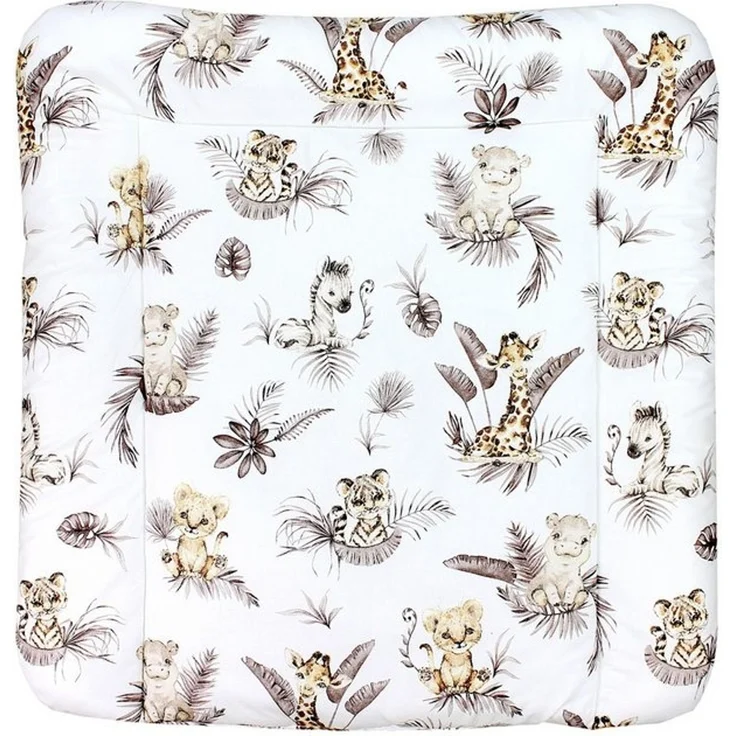 TupTam Baby Wickeltischauflage mit Baumwollbezug Gemustert, Farbe: Löwe/Blätter/Beige, Größe: 70x50 cm – Bild 4