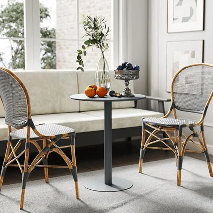 HOMCOM Esstisch moderner Tisch (Rund Küchentisch, 1-St, Esszimmertisch für 2 Personen), für Küche, Esszimmer Wohnzimmer Grau – Bild 7