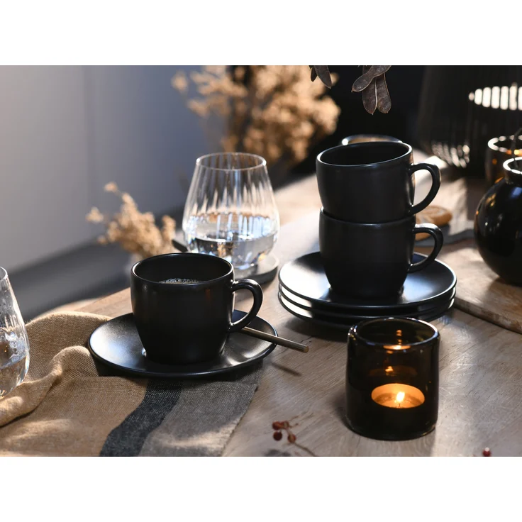 Soft Touch Schwarz, Cappuccinotassen 12-tlg (mo) – Bild 4