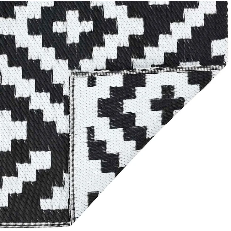 vidaXL Outdoor-Teppich ARAKIL Weiß und Schwarz 190x290 cm PP 368574 – Bild 3