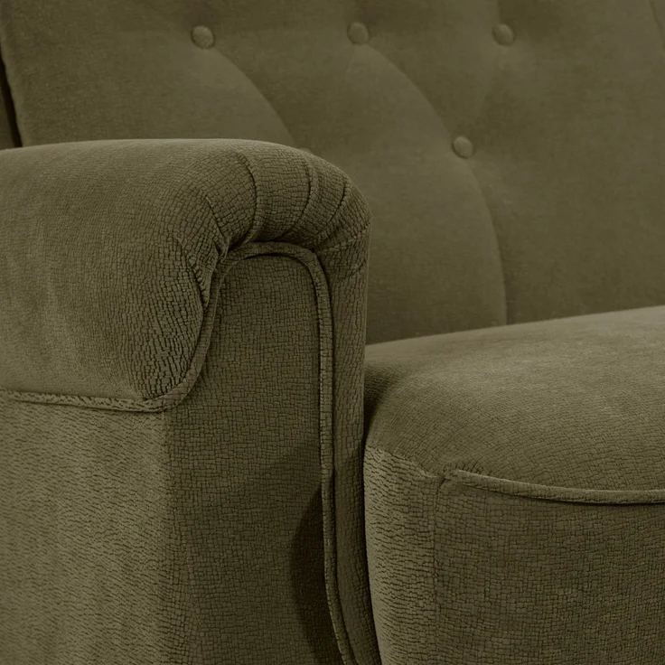 Sofa 3-Sitzer mit Bettfunktion Kaylyn Flockstoff grün – Bild 7