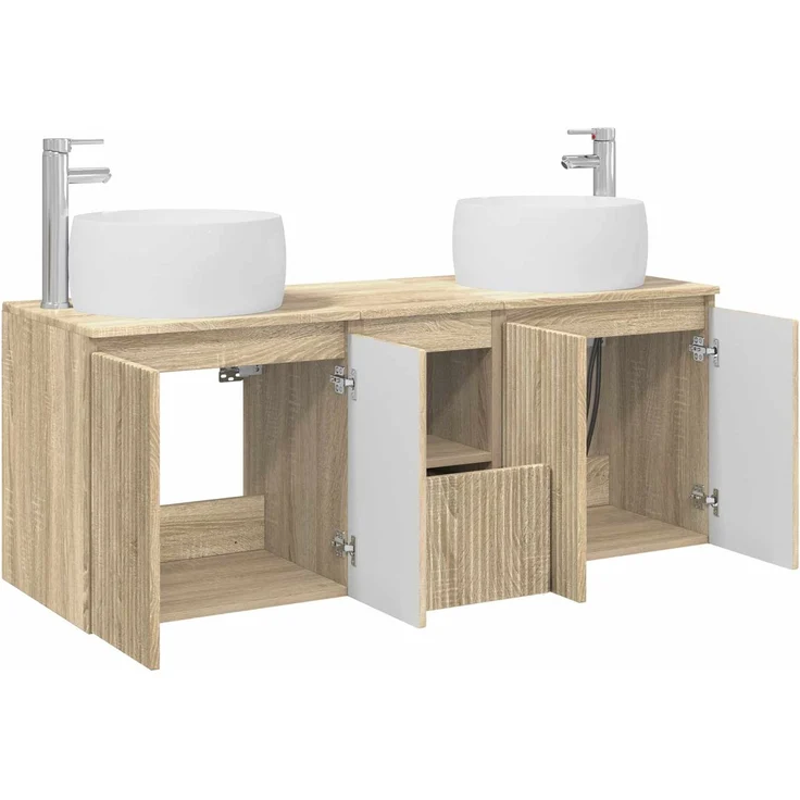 vidaXL Badezimmerschrank-Set 3 stk. Sonoma-Eiche 129 x 44,5 x 80 cm 3405719 – Bild 4