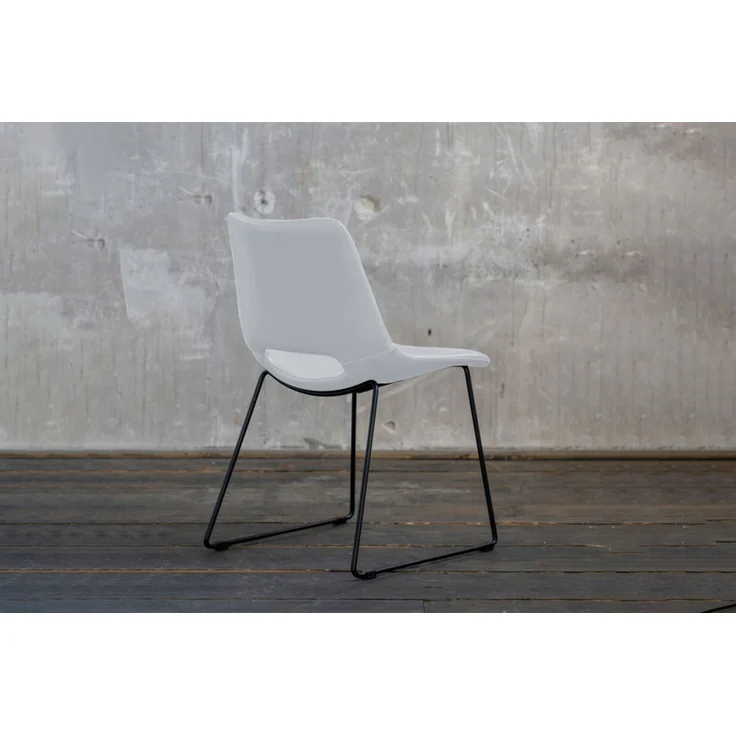 KAWOLA Stuhl ASCO weiß Gestell Metall schwarz 80 x 55 x 49 cm – Bild 4