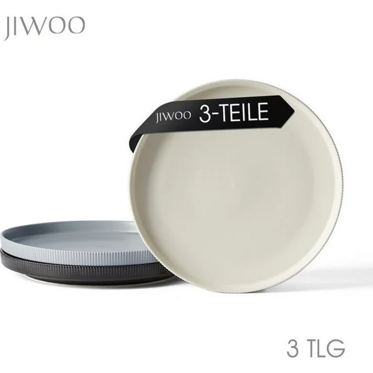 JIWOO Teller 4er Ø27,7cm, Speiseteller Steakteller Dessertteller Brotteller Plate, (3 St), Keramik Hochwertiges Tellerset Bunt Mikrowellen spülmaschinenfest – Bild 4