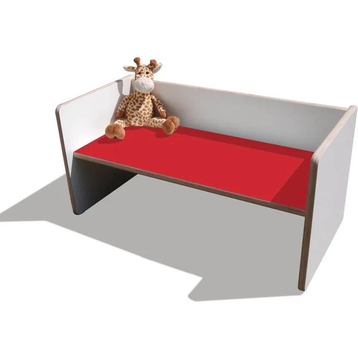 ELI Wendetisch/Bank - Mini - Weiß mit bunter Sitzfläche - Rot