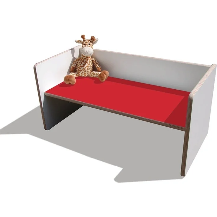 ELI Wendetisch/Bank - Mini - Weiß mit bunter Sitzfläche - Rot