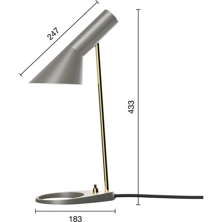 AJ Mini Tischleuchte Messing/Grau – Bild 2