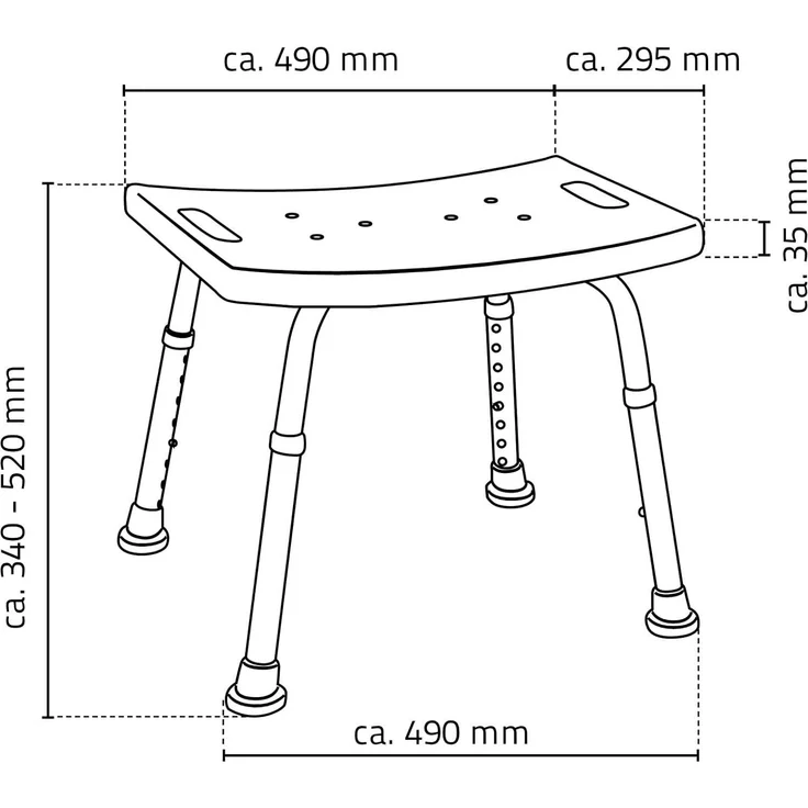 RIDDER Duschhocker Weiß 150 kg A00601101 421605 – Bild 7