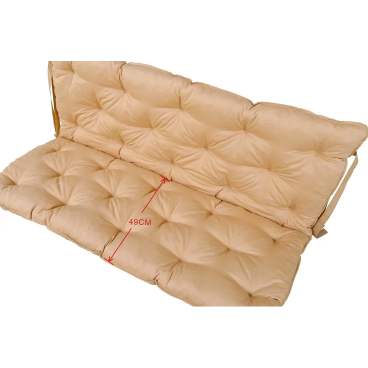 Home Feeling Bankauflage mit Rückenteil, Polsterauflage, ca. 120x98 cm, beige – Bild 3