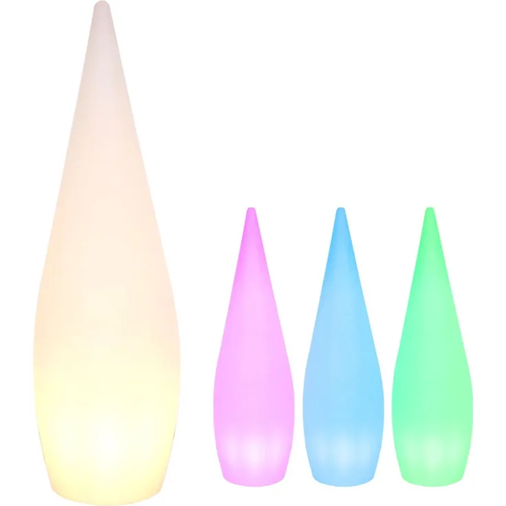 RGB LED Stehleuchte, Tropfen Design, Fernbedienung, H 120 cm