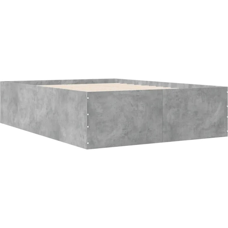 vidaXL Bettgestell Betongrau 140x200 cm Holzwerkstoff 3280926 – Bild 5