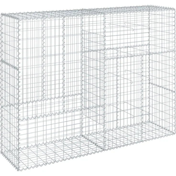 vidaXL Gabione mit Deckel 200x50x150 cm Verzinktes Eisen 3295155 – Bild 2