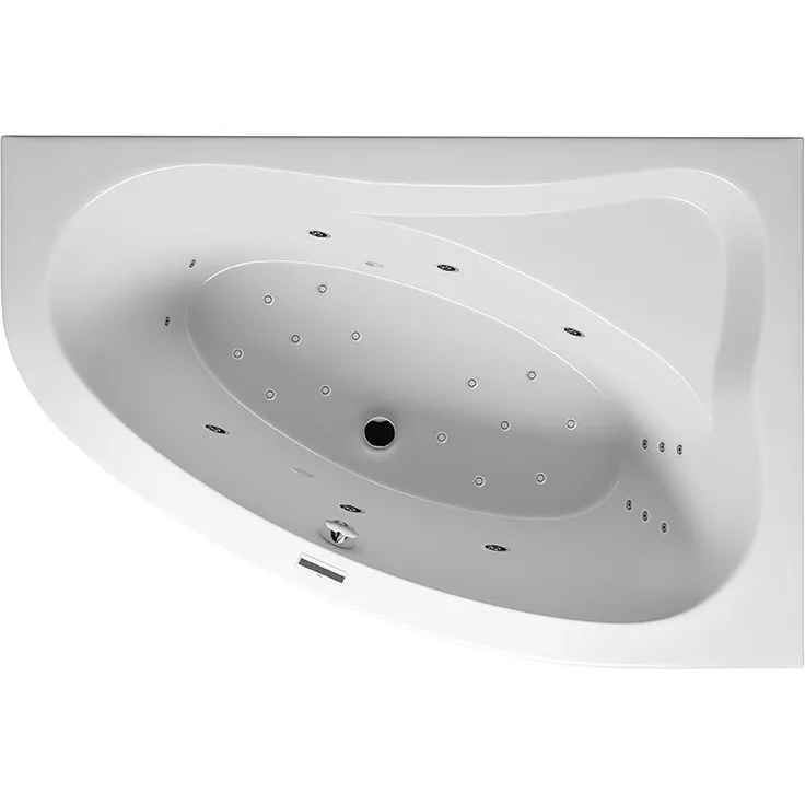 RIHO Lyra Eck-Badewanne, Version links, mit Joy-System, Einbau, 2-Sitzer, weiß, B0, Ausführung: 170 x 110 x 46,5 cm, Nutzinhalt: 200 Liter - B018007005