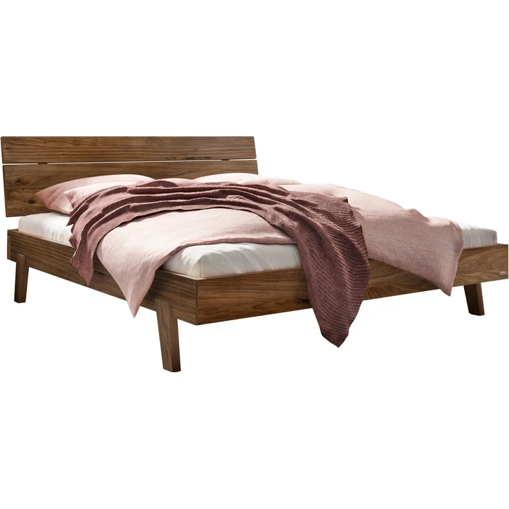 Hasena Massivholzbett Imperia Trento Nussbaum geölt 120x200 cm, Komforthöhe 25 cm – Trento – Bild 1