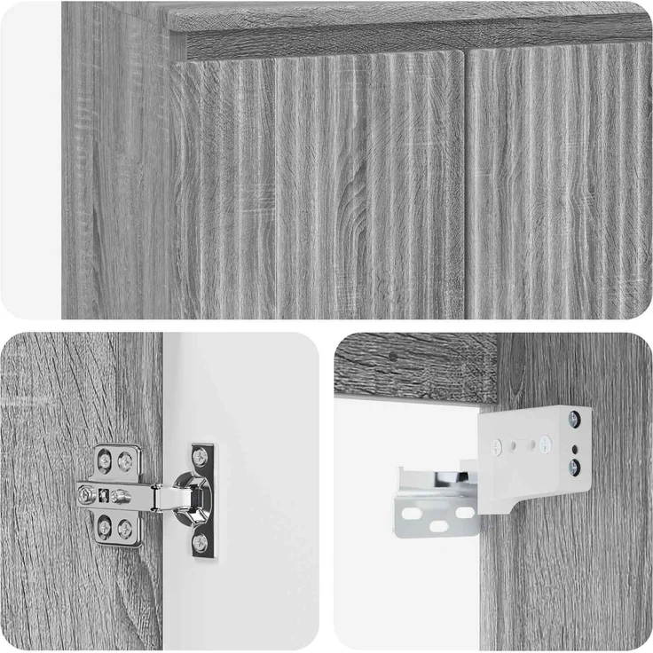 vidaXL Wandmontierter Waschbeckenunterschrank Grau Sonoma 890458 – Bild 6