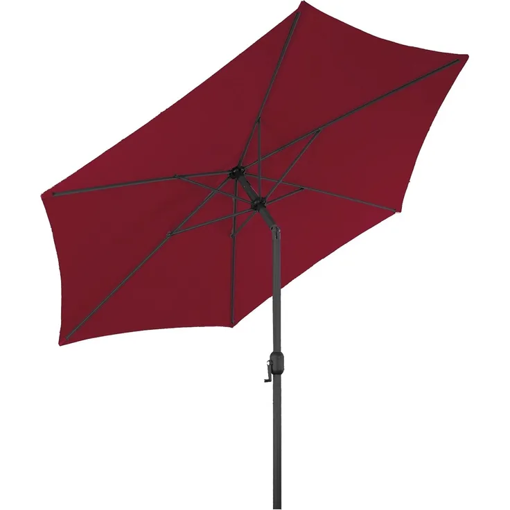 XL Alu Sonnenschirm Ø 2,5 m Kurbel Garten Balkon Terrasse knickbar burgundrot