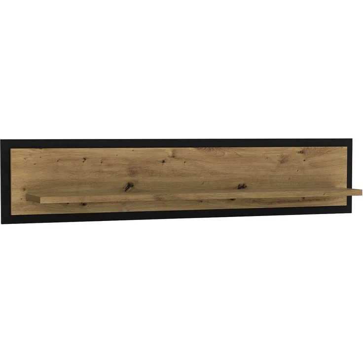 FORTE Trondheim Wandpaneel, Holzwerkstoff, Schwarz/Braun, 140 x 29,6 x 23,4 cm