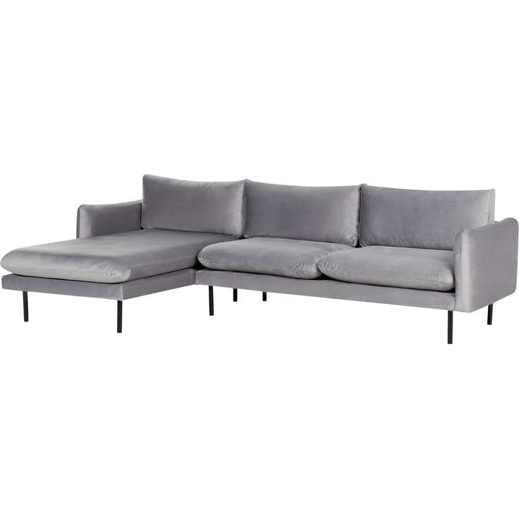 Ecksofa 4-Sitzer VINTERBRO Samtstoff Grau rechtsseitig – Bild 4