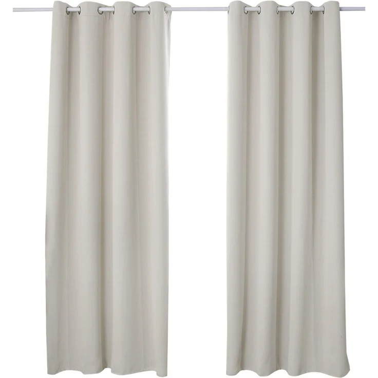WOLTU Verdunklungsvorhänge mit Ösen Gardinen Blickdicht 225x140cm Creme | 2er Set, 250g/m² schwere Gardinen mit Sichtschutz, Thermovorhang für Wohnzimmer und Schlafzimmer, Länge 225 cm