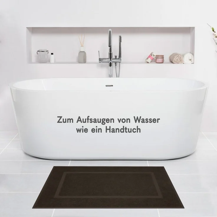 HAMMETEX Badematte Hotelmatte, Duschvorleger, 51 x 86 cm, Höhe 5 mm, beidseitig nutzbar, Baumwolle, rechteckig, 2-teiliges Set, einfarbig, 900 g/m², 100% Baumwolle – Bild 2