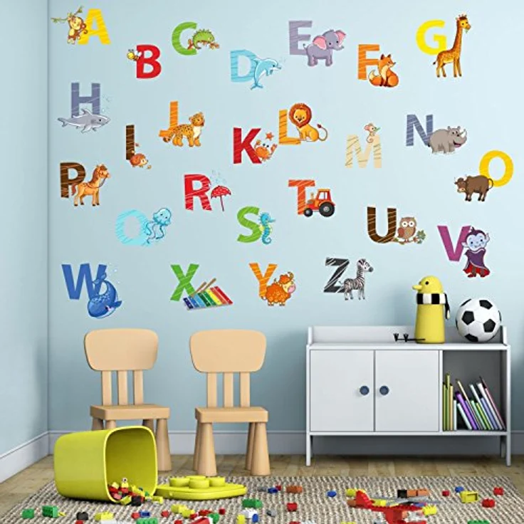 nikima Wandtattoo 084 Wandtattoo Alphabet Tiere ABC (PVC-Folie) – Bild 5