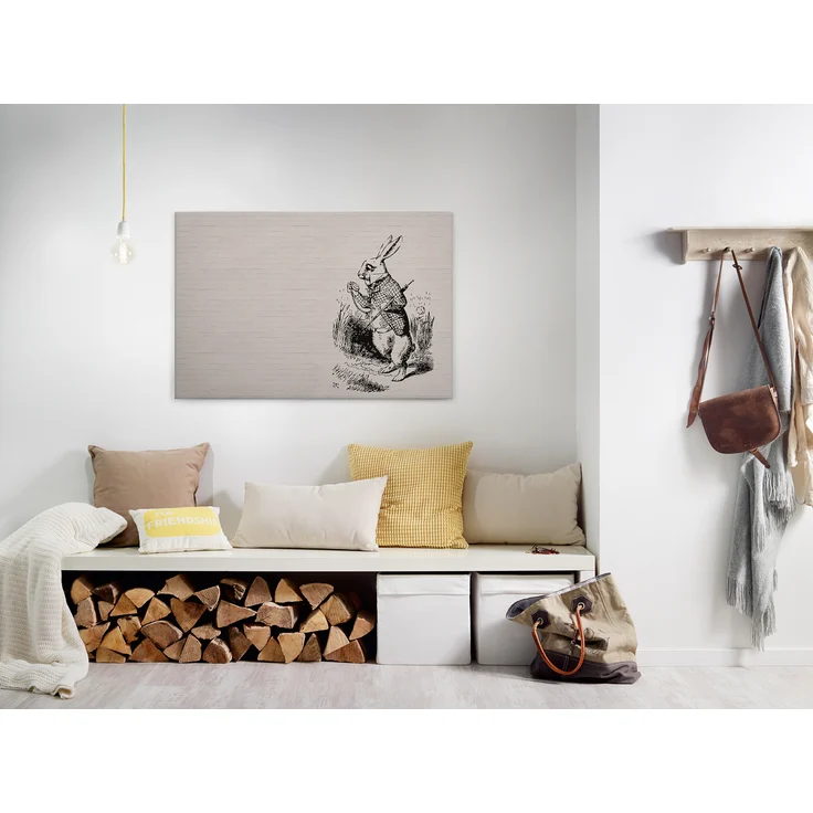Hase Leinwandbild Schwar Beige 90x60 DD120378 Wandbild Leinwand Tier Wohnzimmer – Bild 7