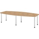 bümö Konferenztisch oval 280x130 cm großer Besprechungstisch in Asteiche, Besprechungstisch mit Chromfüßen, Meetingtisch für 10 Personen, XXL-Tisch für Besprechungsraum & Meeting, KT28C-R-C