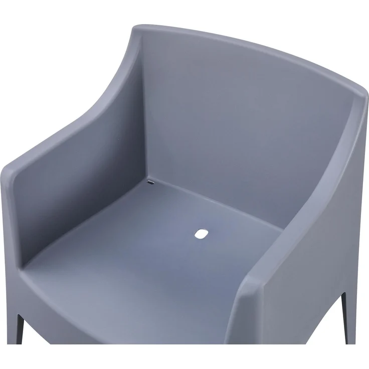 CLP 6er Set Gartenstühle Bartal stapelbar wetterfest UV-beständig bis 150 kg,grau – Bild 7