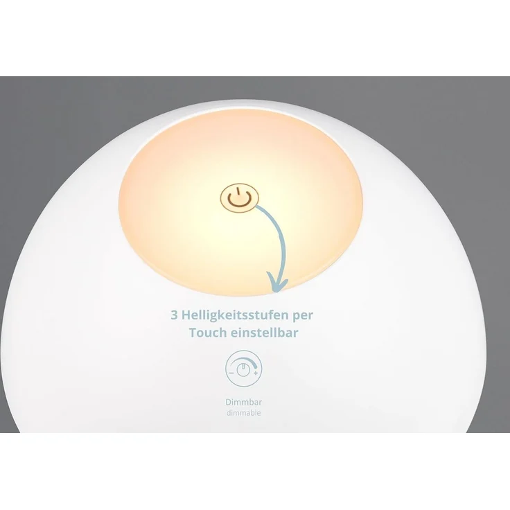 lightling LED Tischleuchte Robert, Touchfunktion, LED fest integriert, Warmweiß, 4 fach Touch, Akkubetrieb, USB-C, Outdoor geeignet, weiß matt – Bild 2