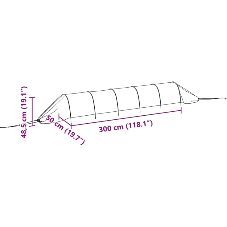 vidaXL Netztunnel 3 Stk. Schwarz Stahl und Polyethylen 3281500 – Bild 10