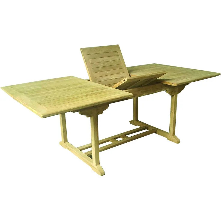 Premium Teak Tisch rechteckig Gartentisch Gartenmöbel Holz ausziehbar 120-180cm