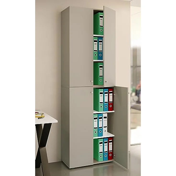 VCM Büroschrank Ulas 919112 Grau H. 220 x B. 70 x T. 40cm – Bild 3