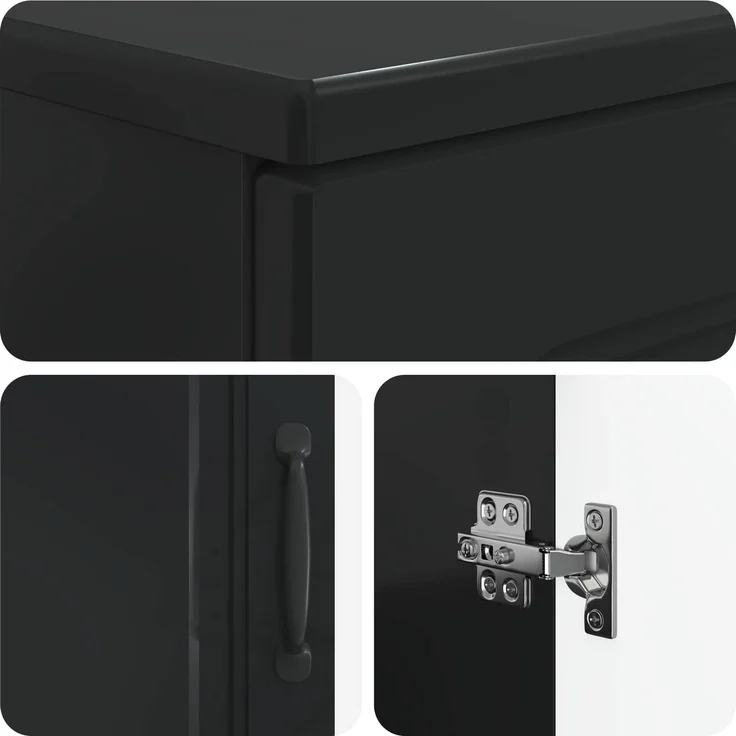 vidaXL 2-teiliges Badezimmer Schrank Set UTRECHT Schwarz Holzwerkstoff 3417649 – Bild 5