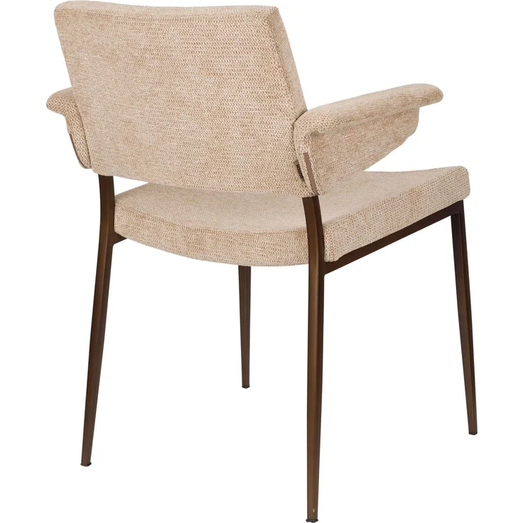 DutchBone Sessel Portland im 2er-Set, Beige mit Metallgestell in Antik-Optik 59,5x57,5x81,5 cm – Bild 4