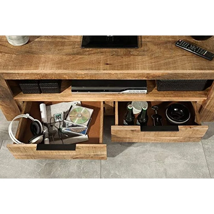 riess-ambiente Lowboard IRON CRAFT 130cm natur, Massivholz · TV-Board · 2 Schubladen · Mangoholz · Wohnzimmer – Bild 7