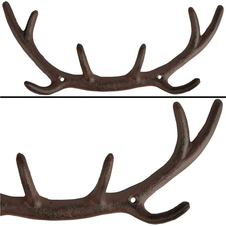 degawo Hirschgeweih Wandhaken Haken Garderobe Gusseisen braun Landhaus Geweih