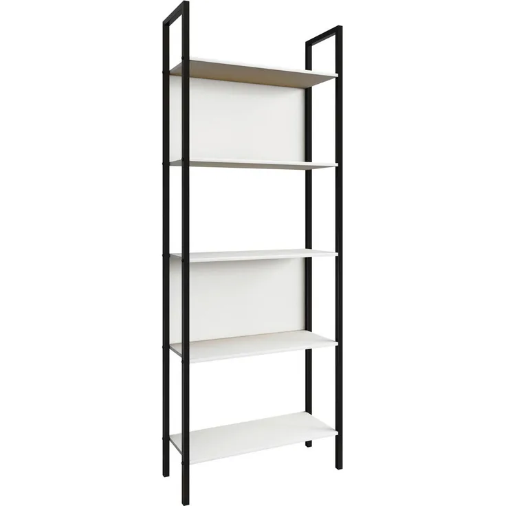 XXXL Xxxl Regal, Weiß, Metall und Holzwerkstoff, erweiterbar, 5 Fächer, 62x165x24 cm, stehend für Wohnzimmer
