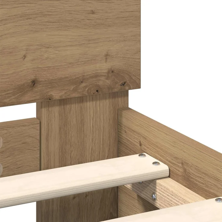 vidaXL Bettrahmen Artisan-Eiche 120 x 200 cm Holzwerkstoff 3417314 – Bild 7
