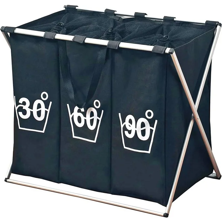 KESPER Wäschesortierer 19590 mit Aluminiumstreben und Kordelzug / Wäschesammler / Waschsack