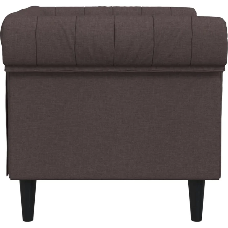 vidaXL Chesterfield-Sessel Dunkelbraun Stoff 372541 – Bild 5
