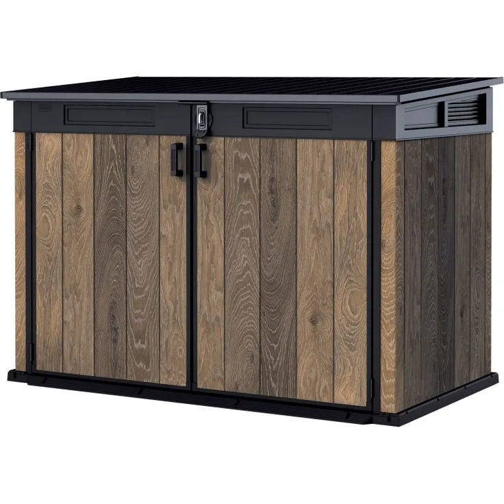 Keter Mülltonnenbox Signature Walnuss Mega 190 x 109 cm braun Holzoptik