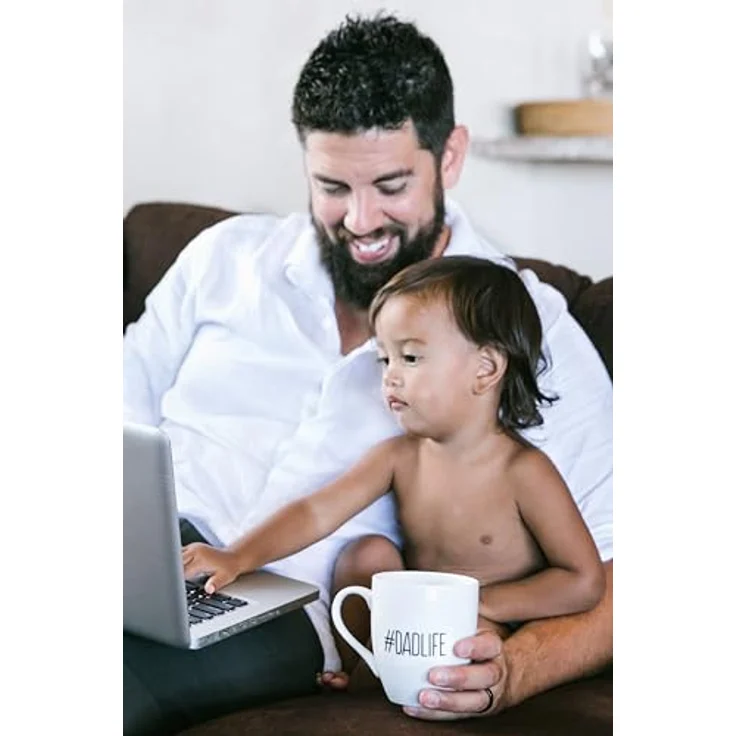 Pearhead #Dadlife Keramiktasse Graphic Coffee Mug Father's Day New Dads or Father's Day Fatherhood Mug Kitchen Accessory, Novelty Dad Accessory, 473 ml – Bild 4